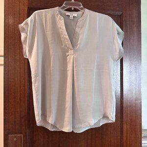 Magaschoni satiny short sleeve blouse